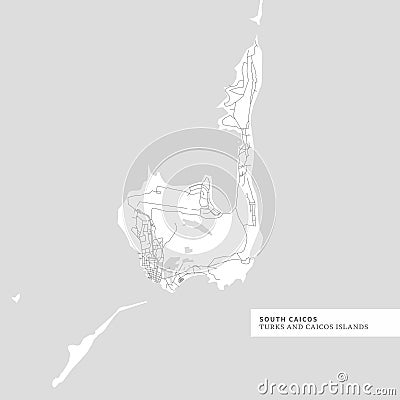 Map of South Caicos Island Vector Illustration